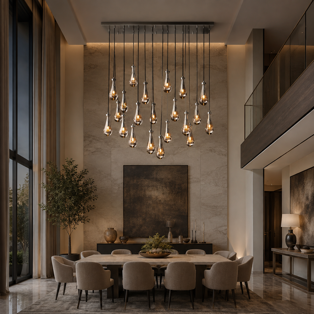 Aurelia Rain Linear Chandelier 54'W