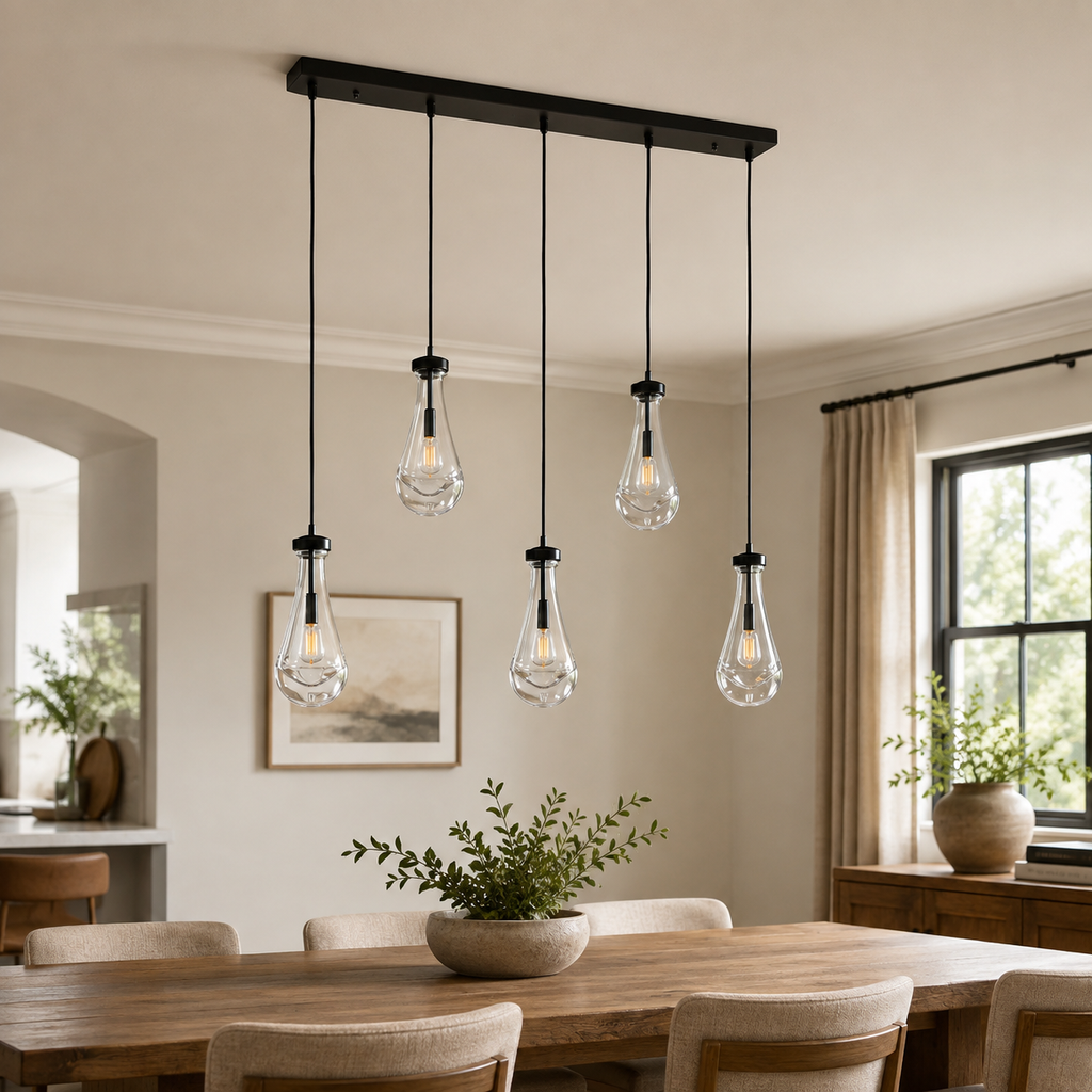 Aurelia Rain Linear Cord Chandelier 36'W
