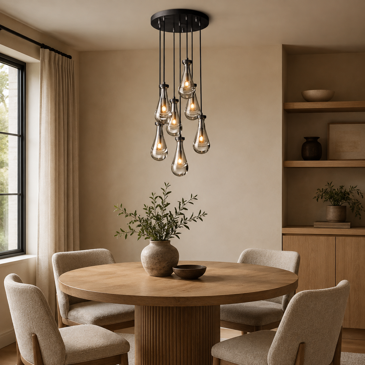 Aurelia Rain Round Chandelier 18"D