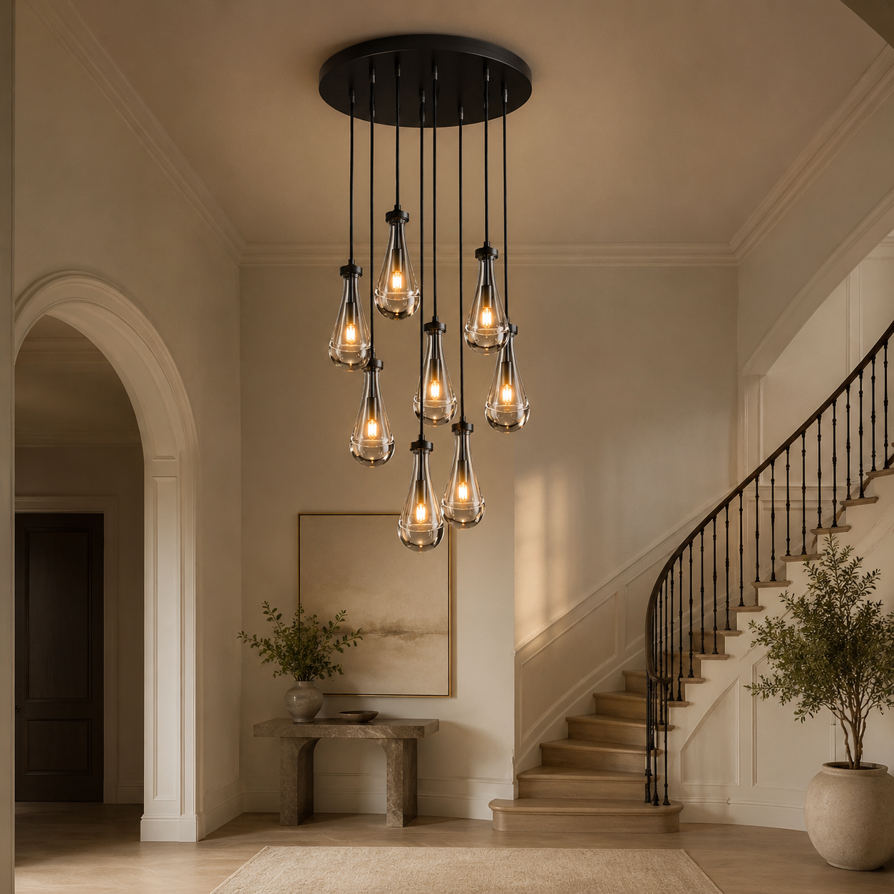 Aurelia Rain Round Chandelier 18"D