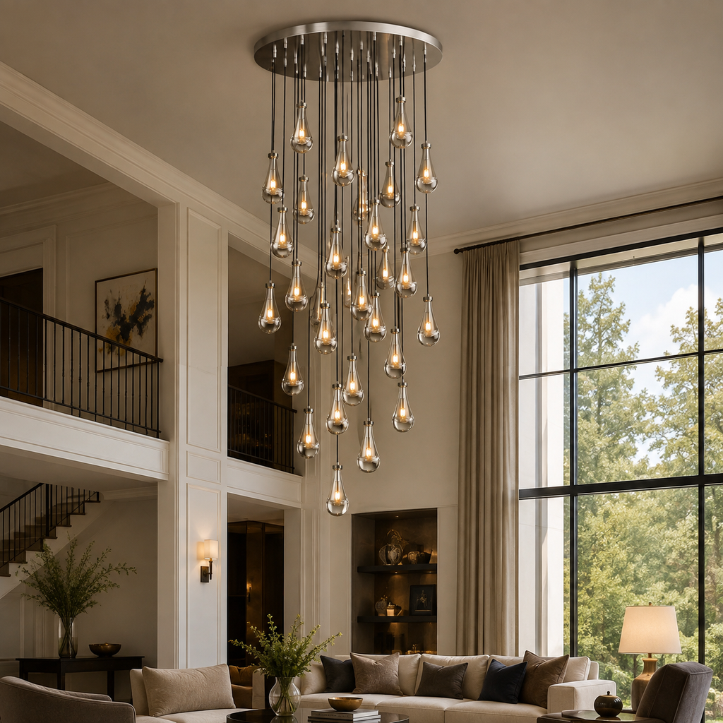 Aurelia Rain Round Chandelier 60“D
