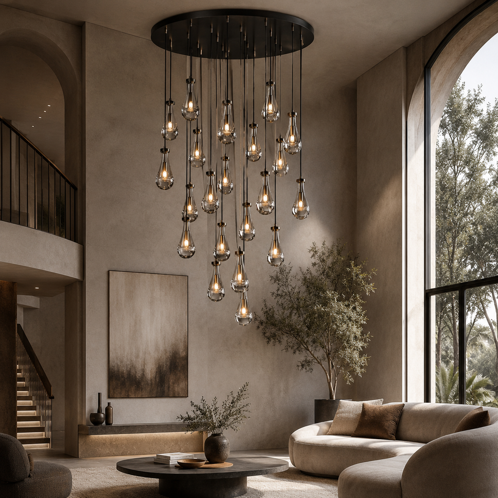Aurelia Rain Round Chandelier 36“D