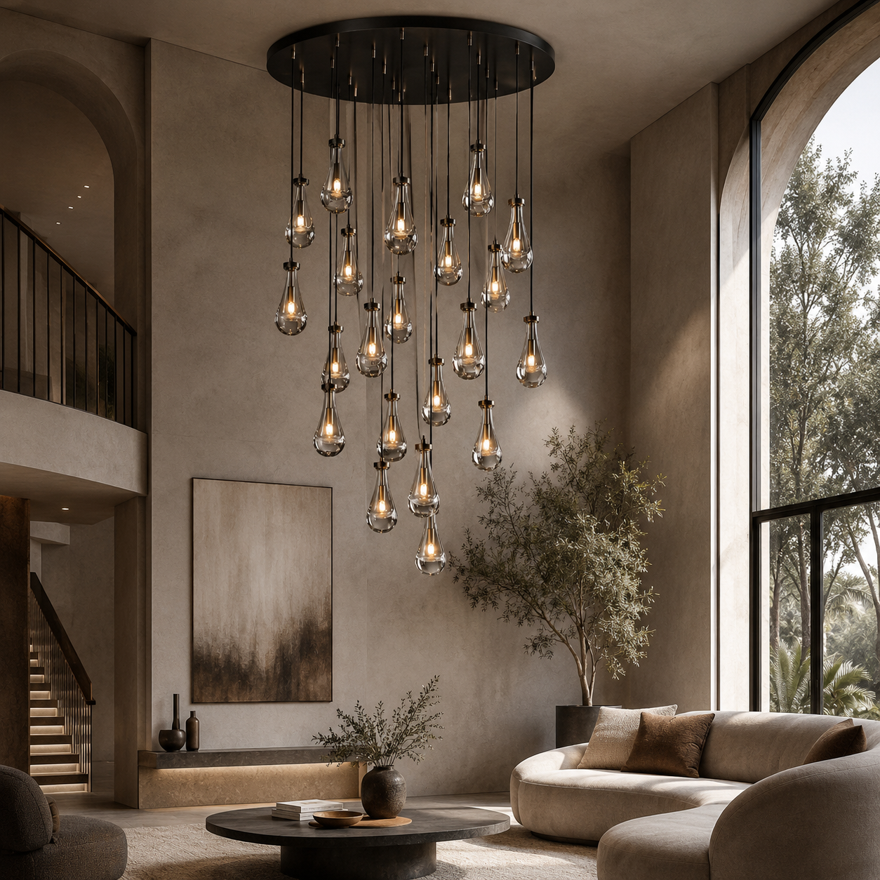 Aurelia Rain Round Chandelier 60“D