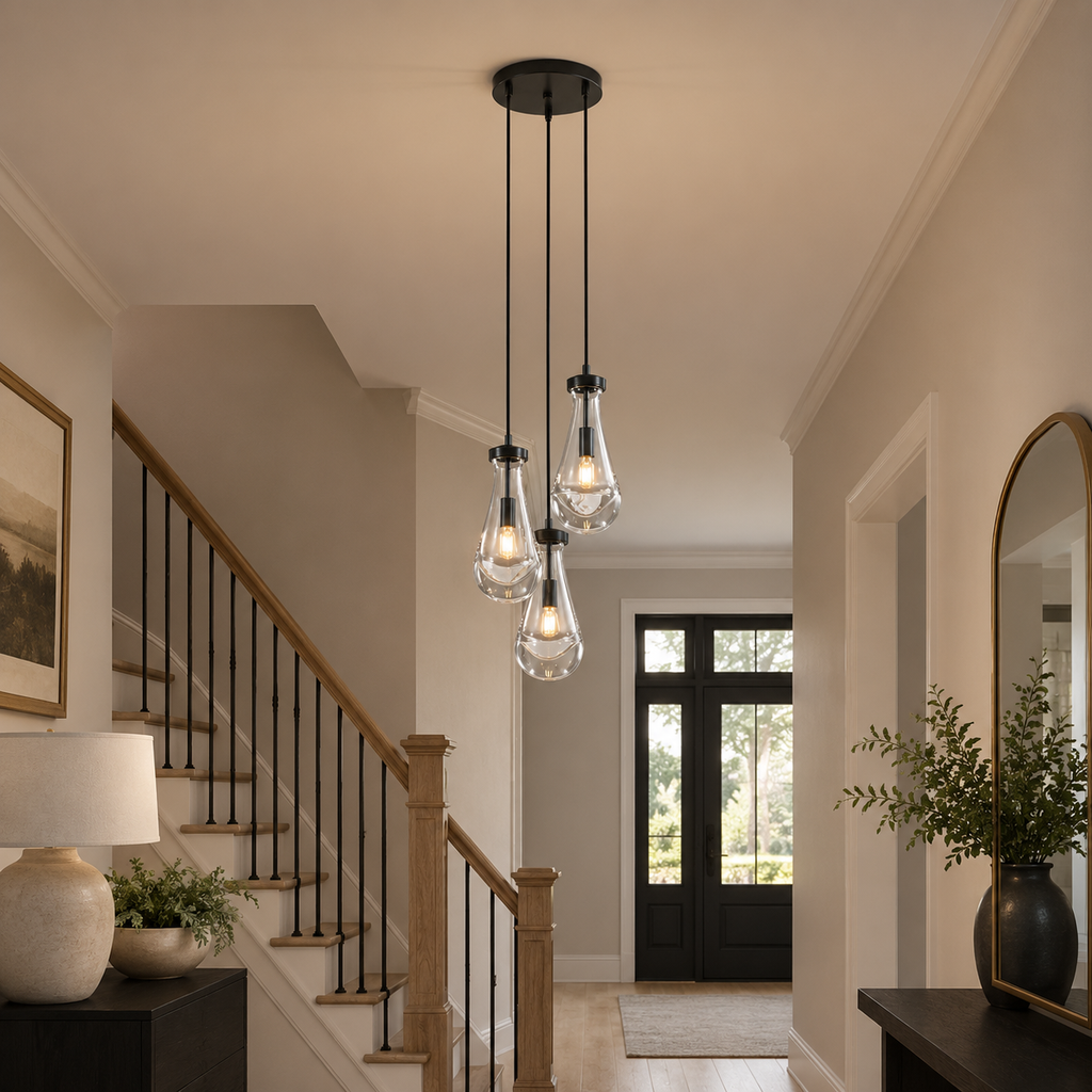 Aurelia Rain Round Cord Chandelier 8"D