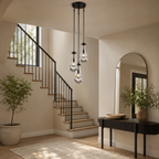 Aurelia Rain Round Rod Chandelier 8"D