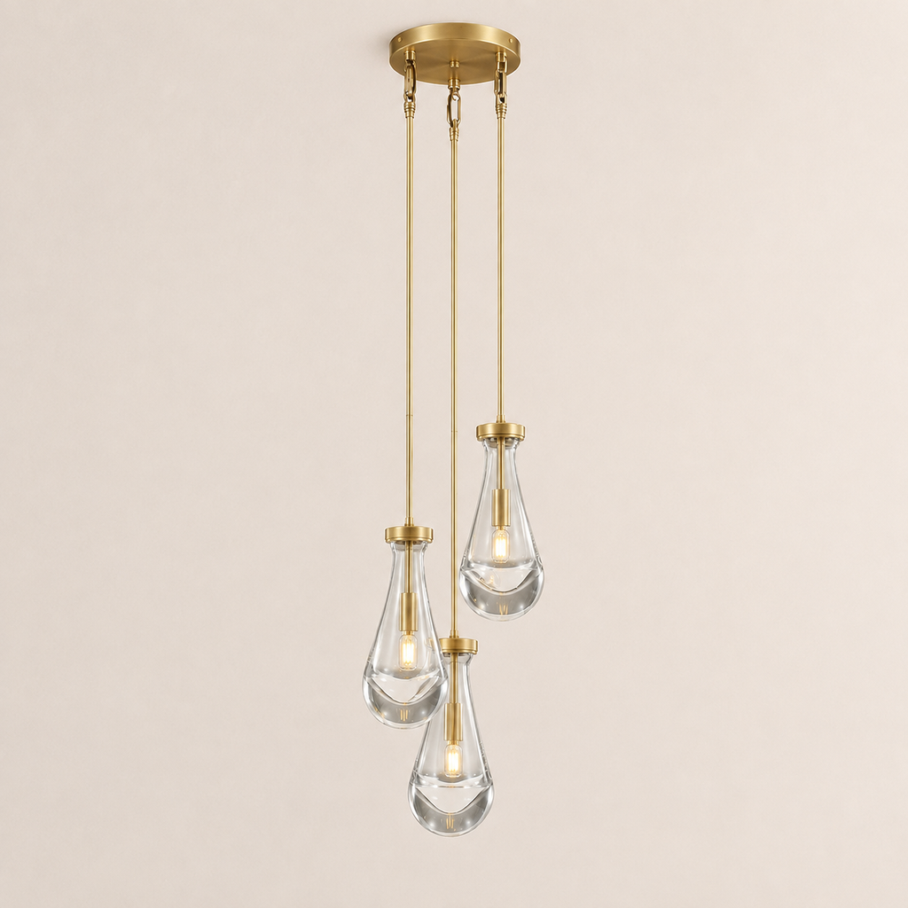 Aurelia Rain Round Rod Chandelier 8"D