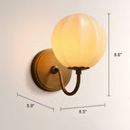 Maren Gooseneck Ribbed Opal Glass Wall Sconce