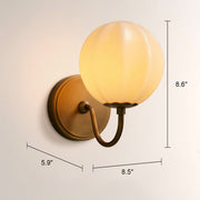 Maren Gooseneck Ribbed Opal Glass Wall Sconce