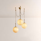 Maren Multi-Globe Ribbed Opal Glass Chandelier