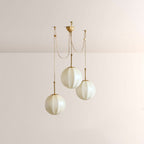 Maren Multi-Globe Ribbed Opal Glass Chandelier