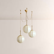 Maren Multi-Globe Ribbed Opal Glass Chandelier