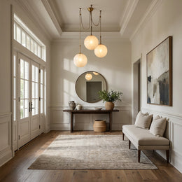 Maren Multi-Globe Ribbed Opal Glass Chandelier
