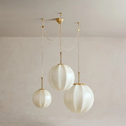 Maren Multi-Globe Ribbed Opal Glass Chandelier