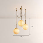 Maren Multi-Globe Ribbed Opal Glass Chandelier