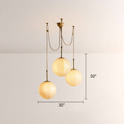 Maren Multi-Globe Ribbed Opal Glass Chandelier