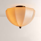 Maren Ribbed Opal Glass Flush Mount Ceiling Light 15.2"W