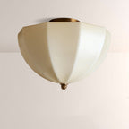Maren Ribbed Opal Glass Flush Mount Ceiling Light 15.2"W