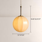 Maren Ribbed Opal Glass Pendant Light 12"D 16"D 20"D