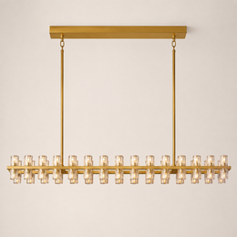 Avelune LED Rectangular Crystal Chandelier 54”W