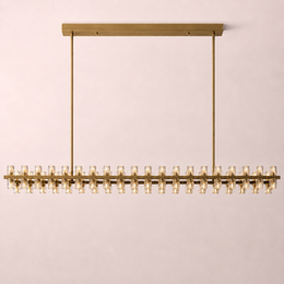 Avelune LED Rectangular Crystal Chandelier 72”W