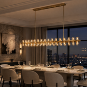 Avelune LED Rectangular Crystal Chandelier 72”W