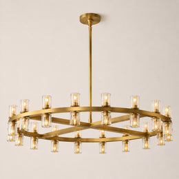 Avelune LED Round Crystal Chandelier 36“D