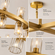 Avelune LED Round Crystal Chandelier 36“D