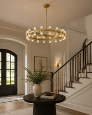 Avelune LED Round Crystal Chandelier 36“D