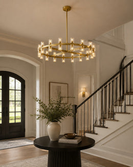 Avelune LED Round Crystal Chandelier 36“D