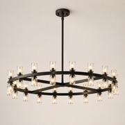 Avelune LED Round Crystal Chandelier 48“D