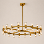Avelune LED Round Crystal Chandelier 48“D
