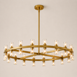 Avelune LED Round Crystal Chandelier 48“D