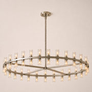 Avelune LED Round Crystal Chandelier 60“D
