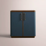 Brevan Bar Cabinet — WALNUT & NAVY