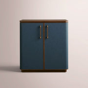 Brevan Bar Cabinet — WALNUT & NAVY