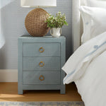 Dravena 3-Drawer Nightstand — COASTAL BLUE