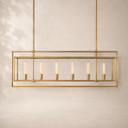 Breckton Glass Rectangular Chandelier 54