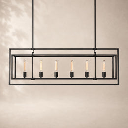 Breckton Glass Rectangular Chandelier 54