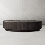Mullhaven Oak Wood & Stone Round Coffee Table 48