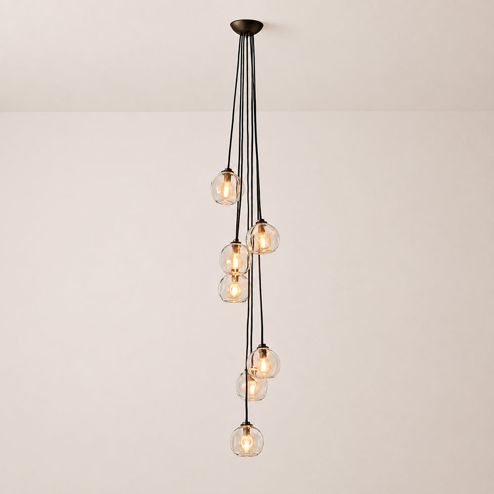 Elowen Organic Clear Bubble Glass Cascade Pendant