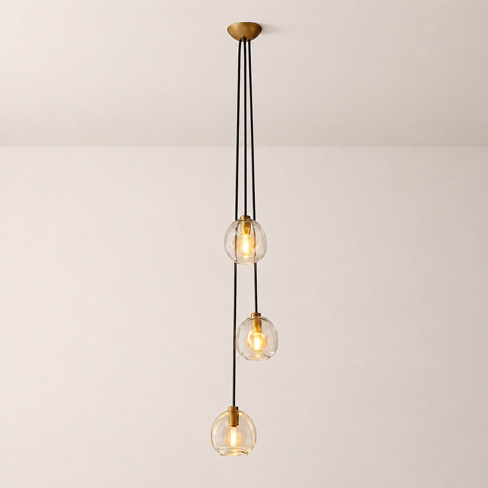 Elowen Organic Clear Bubble Glass Cascade Pendant