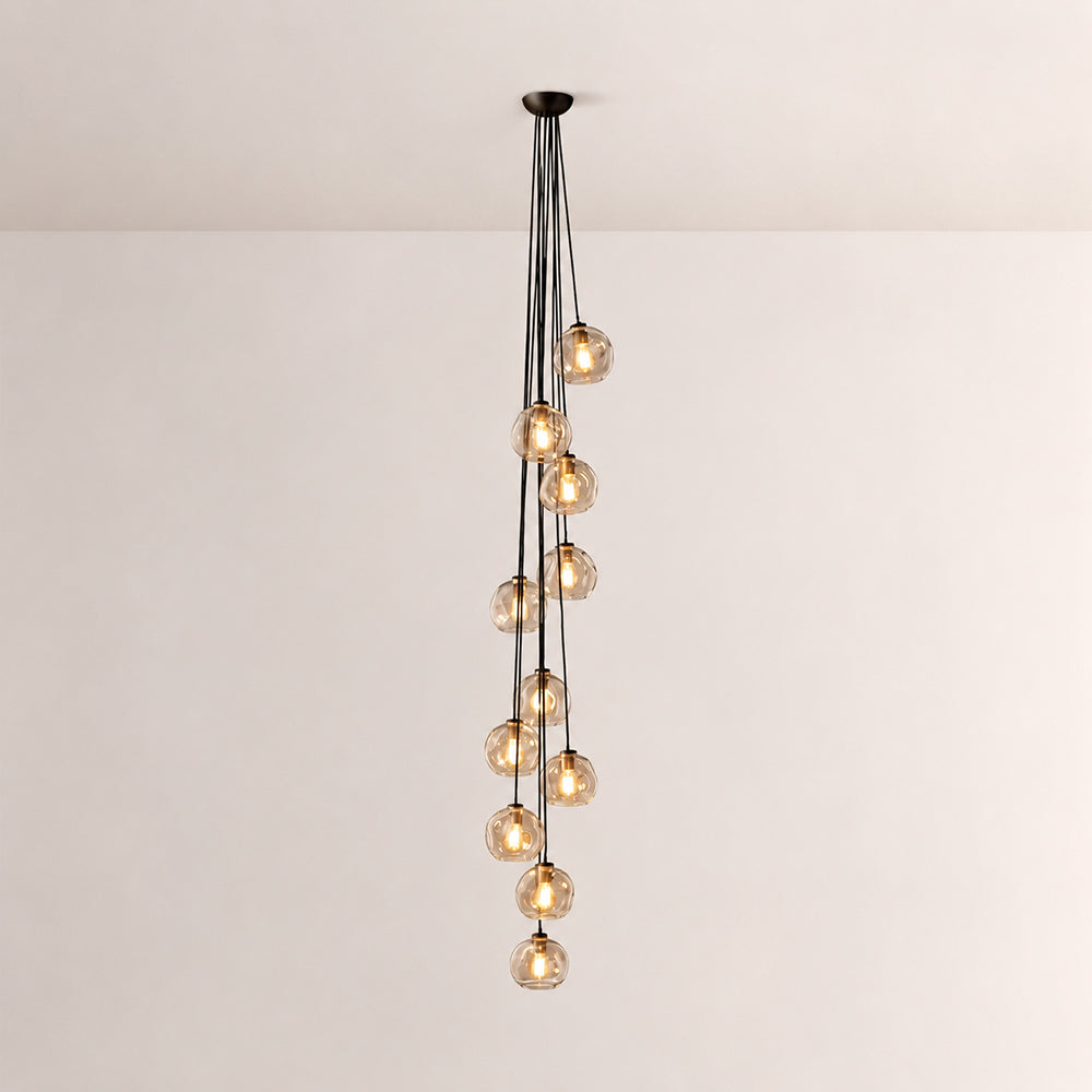 Elowen Organic Clear Bubble Glass Cascade Pendant