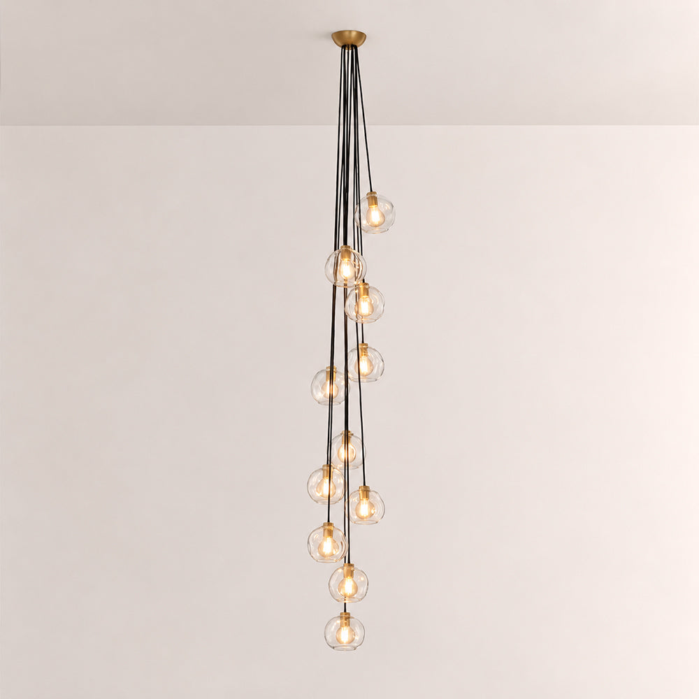 Elowen Organic Clear Bubble Glass Cascade Pendant
