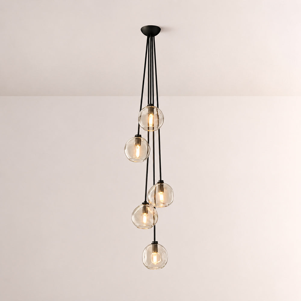 Elowen Organic Clear Bubble Glass Cascade Pendant