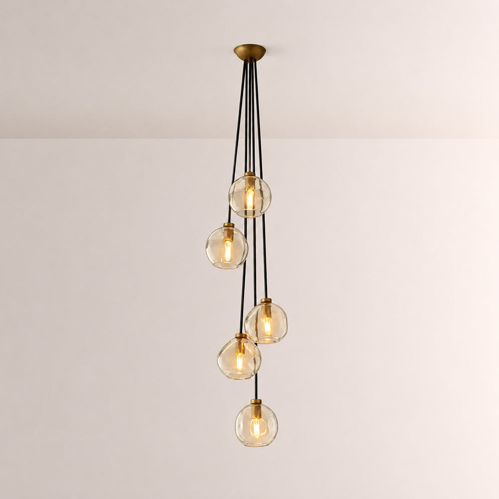 Elowen Organic Clear Bubble Glass Cascade Pendant