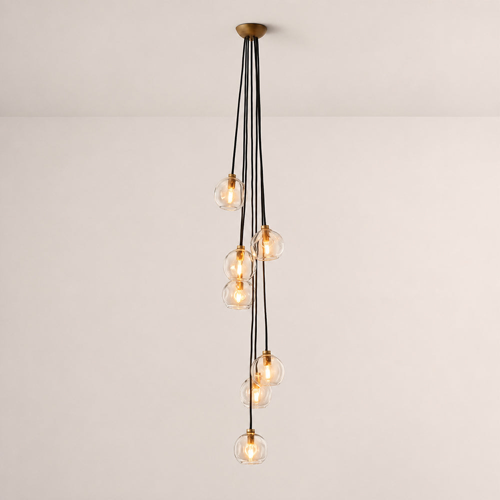 Elowen Organic Clear Bubble Glass Cascade Pendant