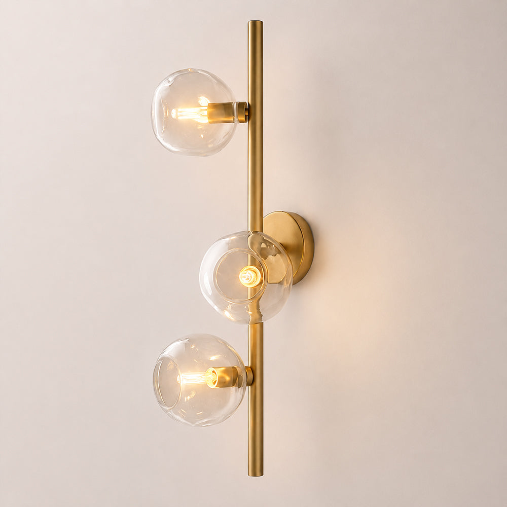 Elowen Organic Clear Bubble Glass Cascade Wall Sconce