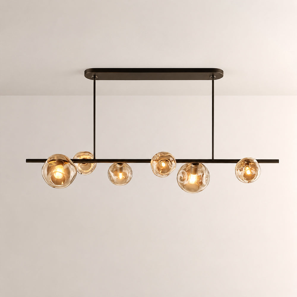 Elowen Organic Clear Bubble Glass Linear Chandelier