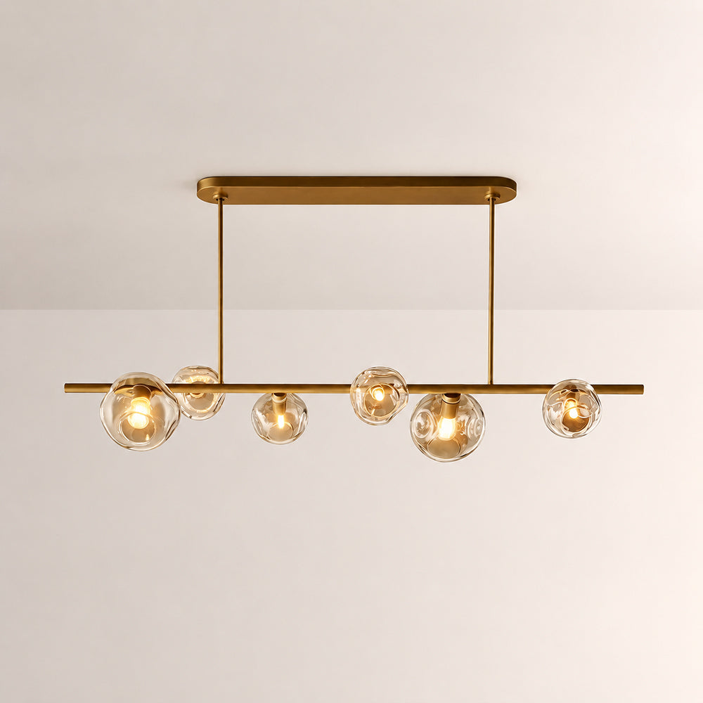 Elowen Organic Clear Bubble Glass Linear Chandelier