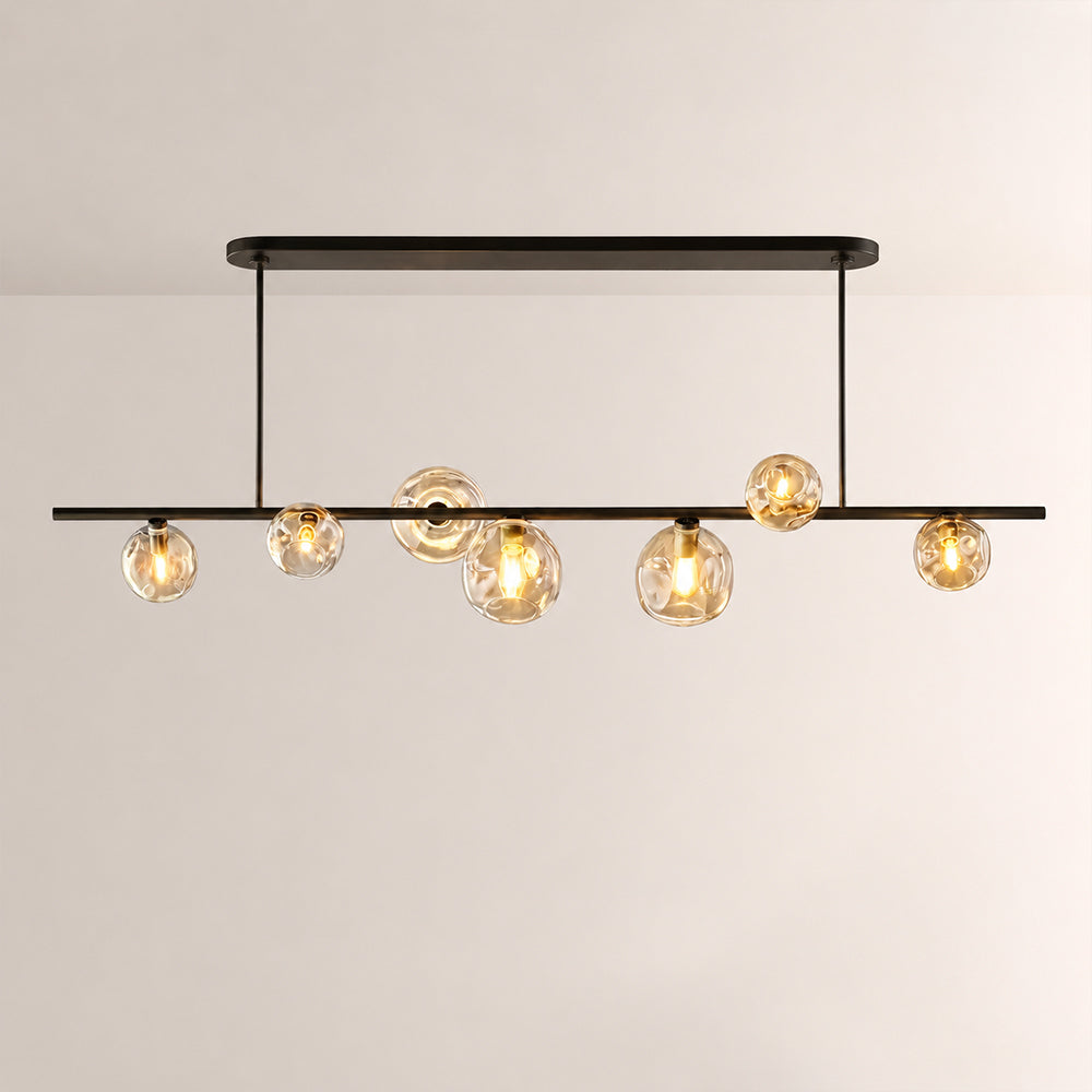 Elowen Organic Clear Bubble Glass Linear Chandelier